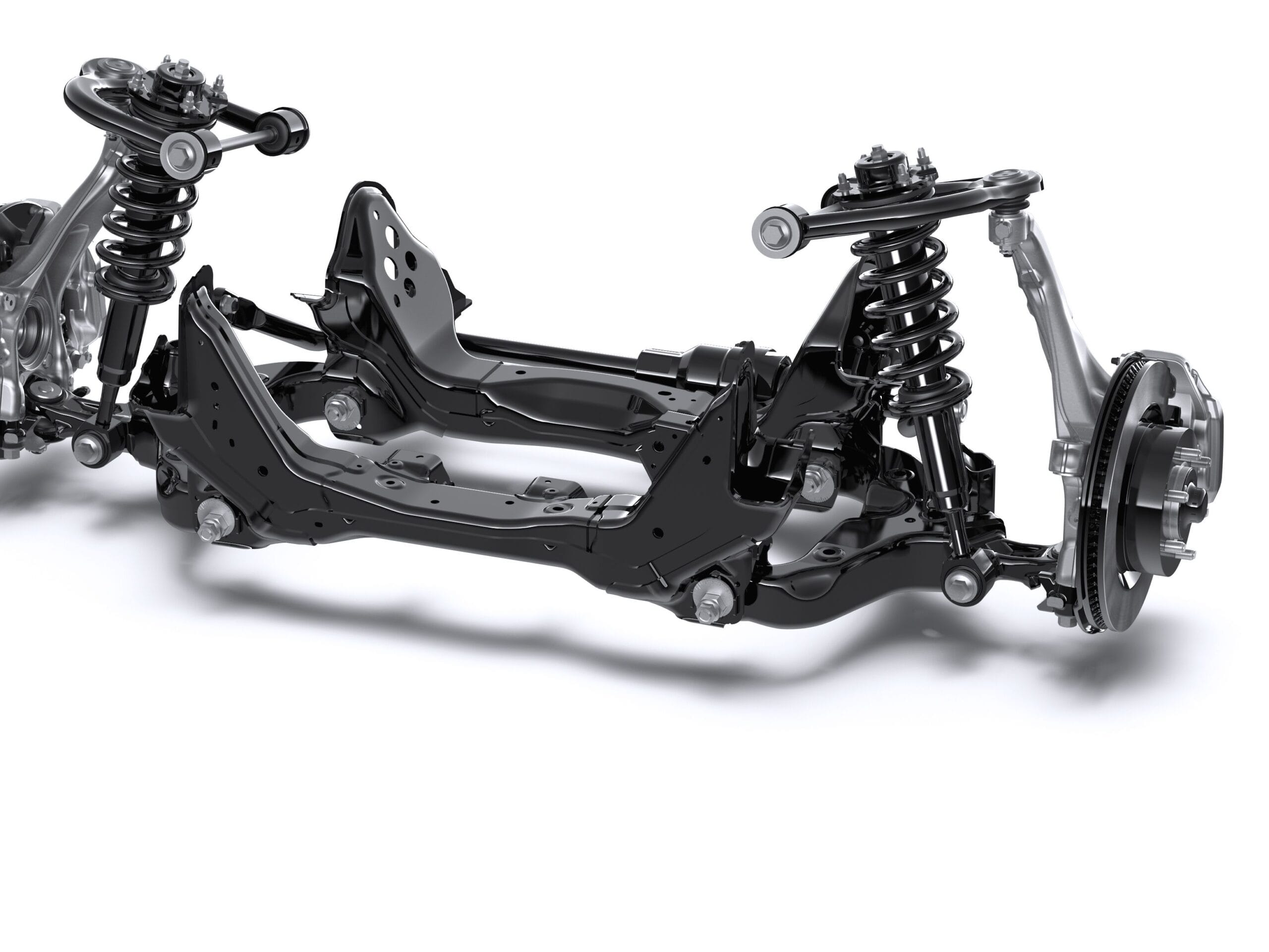 High-mount double wishbone front suspension