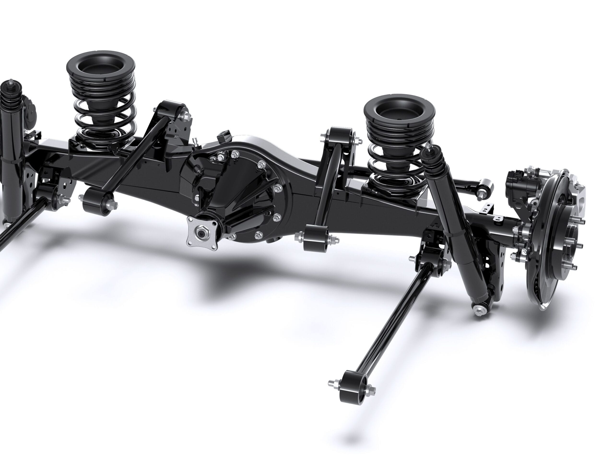 Trailing link axle rear suspension