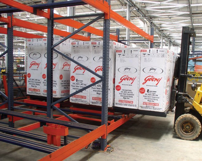 PUSH BACK PALLET RACKING